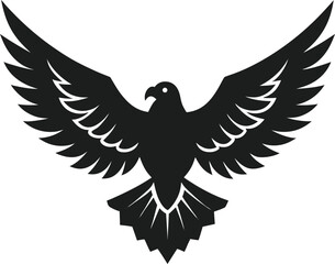 Powerful Bald Eagle Vector with Flat Black Style