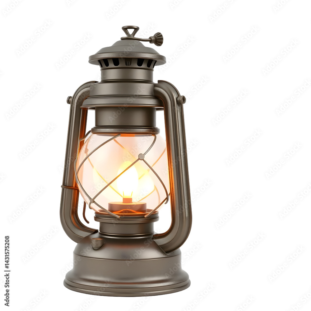 Poster vintage metal lantern shines bright. a decorative light source emitting a warm glow. a rustic and ch