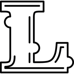 Alphabet L Typography Icon
