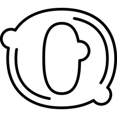 Alphabet O Typography Icon