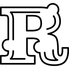 Alphabet R Typography Icon
