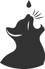 Funny cute cat silhouette vector