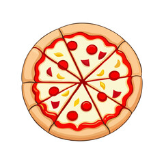 sliced ​​pizza fast food
