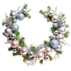 Elegant Silver Christmas Garland With Ornaments