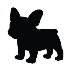 French bulldog silhouette hand drawn coloring page