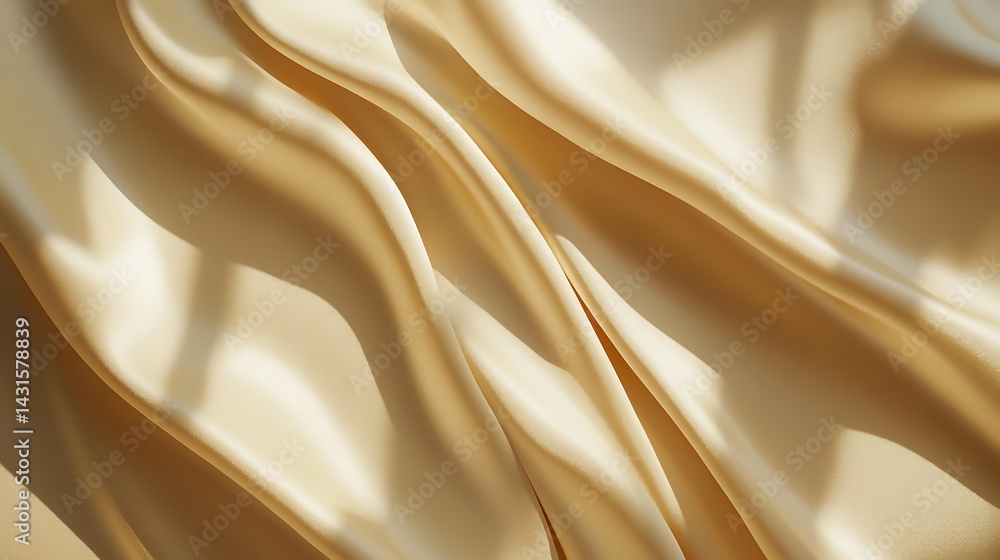 Poster abstract fabric landscape with light and shadow, soft, flowing fabric with gentle light and shadow p