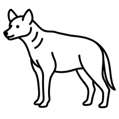 Modern Hyena Vector Line Drawing