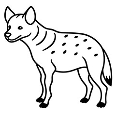 Modern Hyena Vector Line Drawing