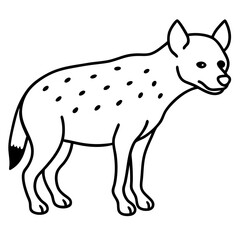 Modern Hyena Vector Line Drawing