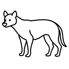 Modern Hyena Vector Line Drawing