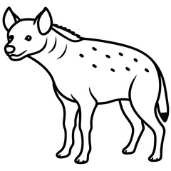 Modern Hyena Vector Line Drawing