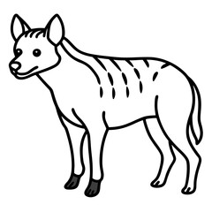 Modern Hyena Vector Line Drawing