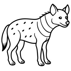 Modern Hyena Vector Line Drawing