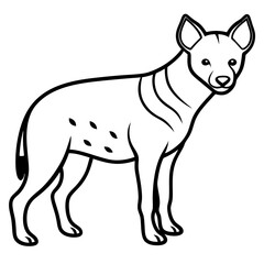 Modern Hyena Vector Line Drawing
