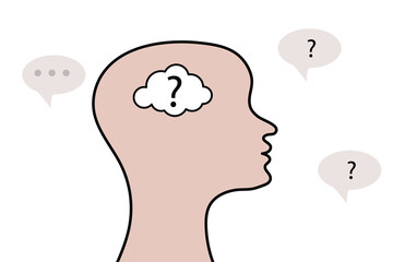 People's mindset concept, The Case for Curiosity, ask question icon, symbol, vector illustration design background