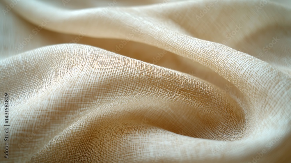 Poster abstract fabric landscape with light and shadow, soft, flowing fabric with gentle light and shadow p