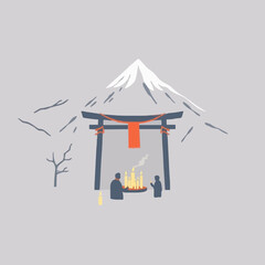 Festive Celebration in a Mountain Shrine