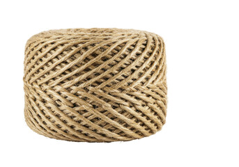 Obraz premium Jute coil on black rustic texture natural fiber and tidy twine