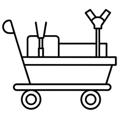 Trolleybus Side View in Thin Line Art – Electric Public Transport Illustration