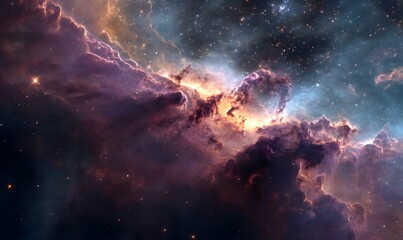 Fototapeta premium Cosmic Nebula Cloudscape Stellar Dust and Gas