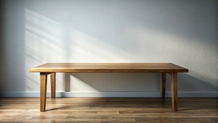 Fototapeta premium Empty Rustic Wooden Table Presentation Space - Low Light Photography