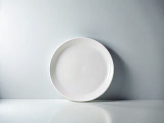 Empty White Plate Mockup: Clean Minimalist Food Photography Background