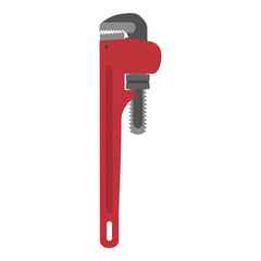 Pipe wrench plumber tool isolated