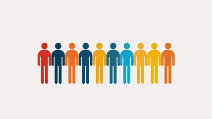 Fototapeta premium Picture symbolized people connection for business job in teamwork concept. Human icon gather for strategy management. Working of company team under cooperation together work for organization. AIG53.