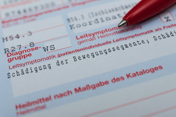 Obraz premium Heilmittelverordnung vom Hausarzt