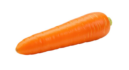Vivid orange carrot with slender body and textured surface on dark background