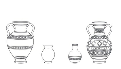 Decorative Vases, Outline Design