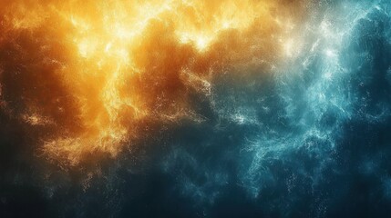 Naklejka premium Abstract fiery and icy cosmic nebula, fiery and icy swirls merging, celestial dance of fire and ice, universe artwork, digital art painting