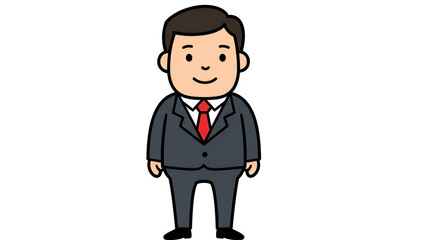 2D Cartoon Businessman Character Set in Various Poses No Background