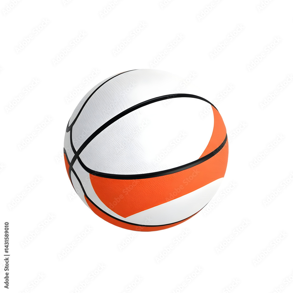 Poster modern basketball art, bold pattern design, a fully visible basketball with clear, straightforward v