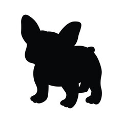 French bulldog silhouette hand drawn coloring page