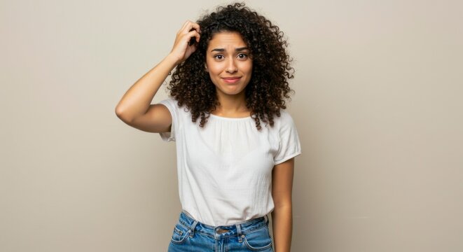 Young woman pondering