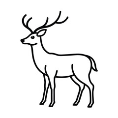 deer antlers graceful linear style line art vector