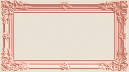 Elegant Rose Gold Ornate Picture Frame Border