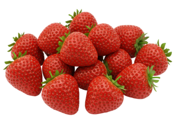 Lush Strawberries Galore A heap of vibrant strawberries against a stark black backdrop