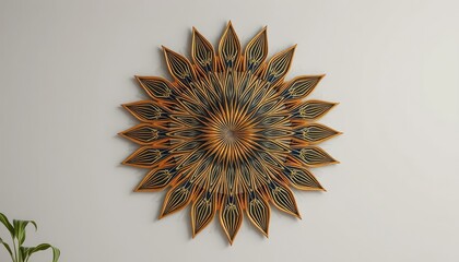 Decorative wall art with intricate mandala design