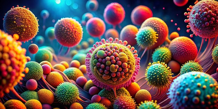 Fashion Photography: Microscopic Gonorrhea Bacteria, Abstract Gonococcal Infection,  High-Fashion Medical Imagery
