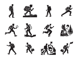 Solo Traveler – Silhouette Vector Art Adventure Alone – Minimalist Design