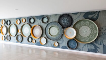 Decorative Wall Display of Circular Plates