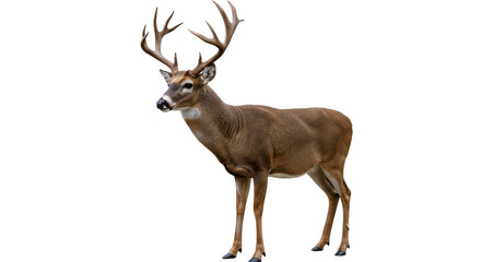 Fototapeta premium Majestic Buck A proud deer with grand antlers amidst the dark solitude