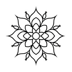 diwali rangoli mandala line art vector