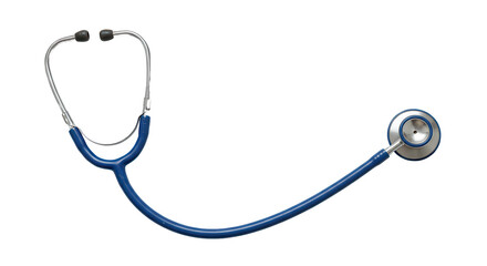 Medical Instrument A blue stethoscope on a black background