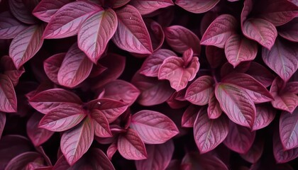Deep crimson leaves, close-up