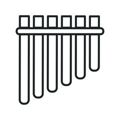 Pan flute outline icon. Vector
