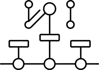 data driven decision making line art vector icon.