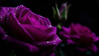 Deep purple rose petals